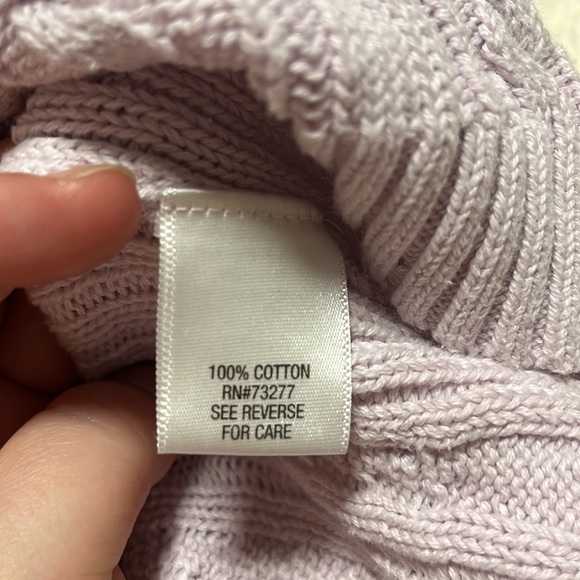 Women’s Light Purple Croft & Barrow Cable Knit Sweater - Picture 4 of 6